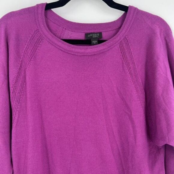 J. Jill Wearever Collection‎ Washable Merino Wool Pointelle Sweater Purple Sz XS - Picture 4 of 9